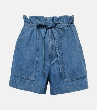 Marant Etoile Ipolyte High-rise Denim Shorts In Blue