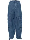 Isabel Marant Étoile Medium Blue Drawstring Cargo Jeans In Blue