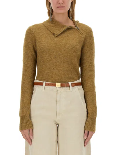 Isabel Marant Étoile Chic Baby Alpaca Blend T-shirt In Beige