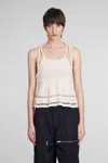 MARANT ETOILE JILMA TOPWEAR IN BEIGE COTTON