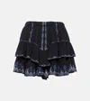 Isabel Marant Étoile Jocadia Organic Cotton Ruffled Shorts In Black