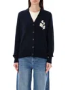 Isabel Marant Étoile Karin Logo-intarsia Cardigan In Midnight