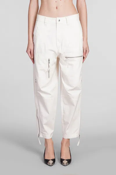 Isabel Marant Étoile Kelvin Contrast-stitching Trousers In Crema