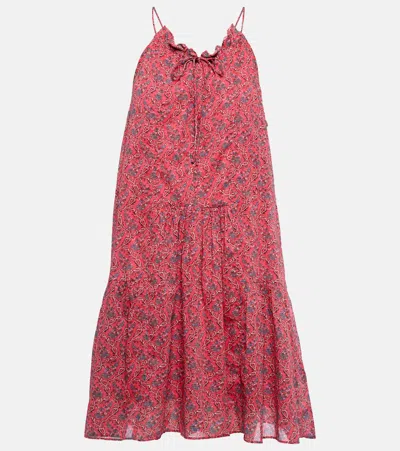 Marant Etoile Kildi Floral Cotton Minidress In Red