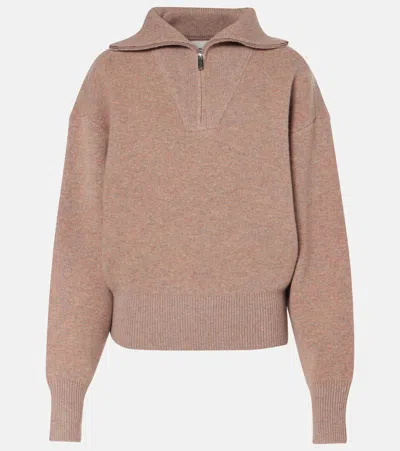 Isabel Marant Étoile Laranne Wool-blend Half-zip Jumper In Brown