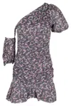 Isabel Marant Étoile Lecia Print Cotton Mini Dress In Black