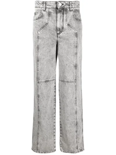 Isabel Marant Étoile Valeria Mid-rise Straight-leg Jeans In Grigio Chiaro