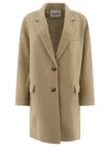Isabel Marant Étoile Tailored Textured Fabric Coat With Back Vent In Brown