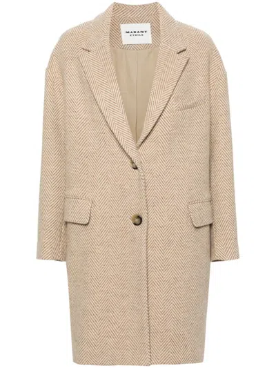 Isabel Marant Étoile Limiza Felted Coat In Ecrù
