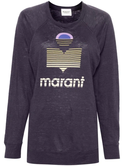 Marant Etoile Logo Print T-shirt In Purple