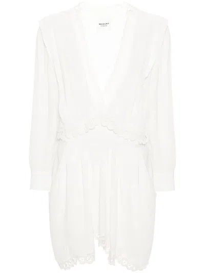 Isabel Marant Étoile Long-sleeve V-neck Dress In White