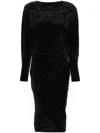 Isabel Marant Étoile Lisy Long-sleeve Wrap Dress In Black