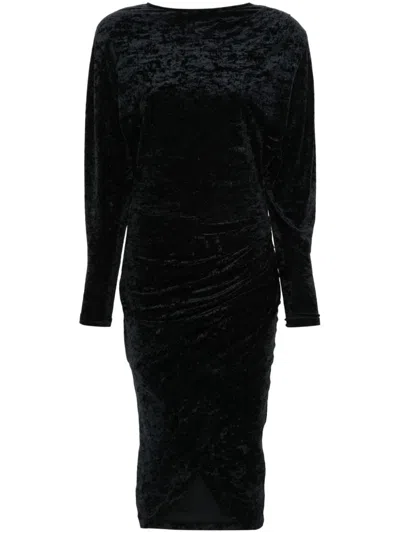Isabel Marant Étoile Lisy Long-sleeve Wrap Dress In Black