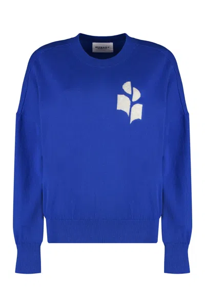 Marant Etoile Marisans Cotton Blend Crew-neck Sweater In Blue