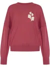Isabel Marant Étoile Marisans Cotton And Wool Sweater With Logo In Burgundy