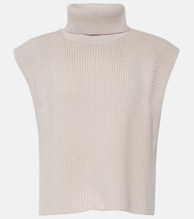 Marant Etoile Megan Turtleneck Wool Sweater Vest In Black
