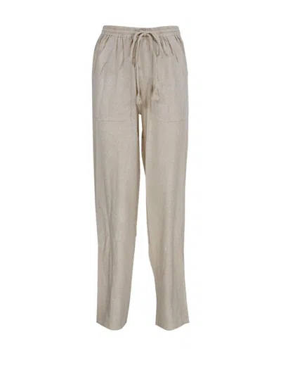 Marant Etoile Mid-rise Drawstring Tapered Trousers In Beige