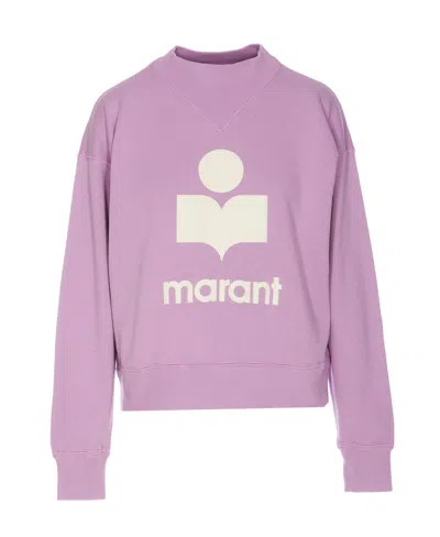 Marant Etoile Moby High Neck Logo Sweatshirt In Lilac