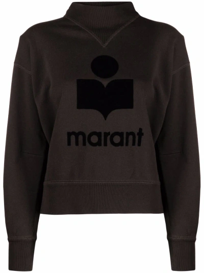 Marant Etoile Moby Logo Cotton Sweatshirt In Black