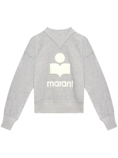 Isabel Marant Étoile Moby Flocked-logo Sweatshirt In Blue