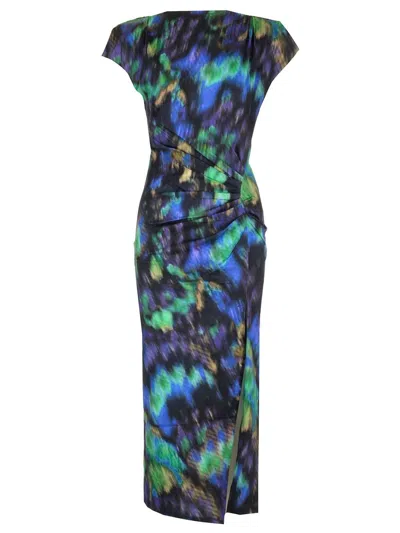 Marant Etoile Nadela Abstract-print Maxi Dress In Blue