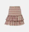 Isabel Marant Étoile Naomi Checked Cotton Voile Miniskirt In Pink