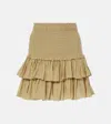 Isabel Marant Étoile Naomi Smocked Voile Miniskirt In Beige