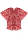 Isabel Marant Étoile Isabel Marant Etoile 'neslya' Red Viscose Blouse Women In Red