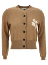 Isabel Marant Étoile Cropped Cotton Cardigan With Monochrome Graphic Print