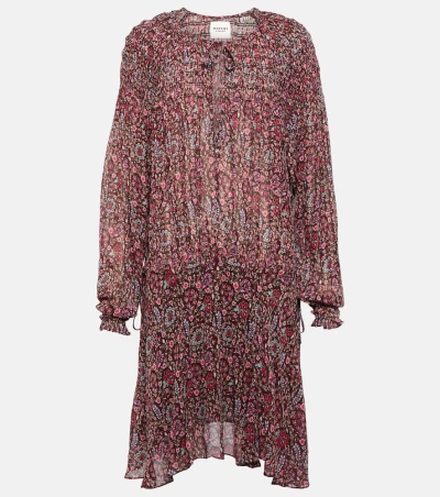 Marant Etoile Noanne Paisley Georgette Minidress In Grey