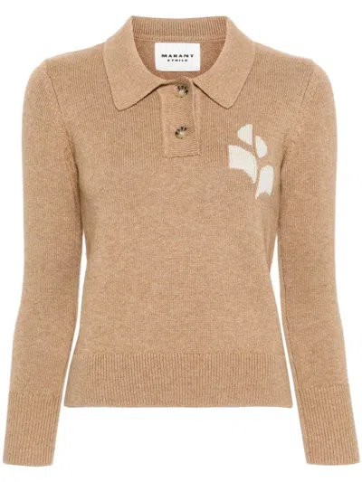 Isabel Marant Étoile Nola Logo-intarsia Jumper In Brown