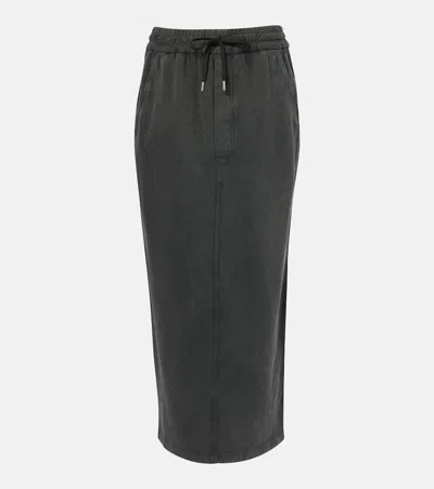 Isabel Marant Étoile Noreen Cotton Jersey Midi Skirt In Black