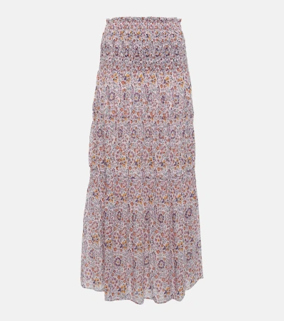 Marant Etoile Nunca Floral Midi Skirt In Purple