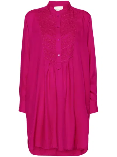 Isabel Marant Étoile Ladjo Crepe Mini Dress In Fuchsia