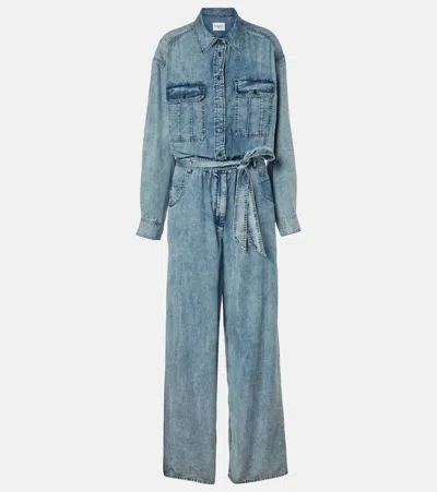 Marant Etoile Paige Chambray Jumpsuit In Blue