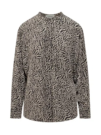 Marant Etoile Pattern-printed Long-sleeved Top In Panna/nero