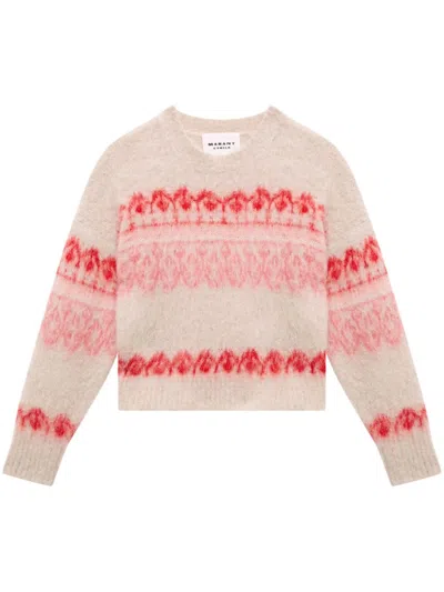 Isabel Marant Étoile Patterned-jacquard Jumper In Raspberry