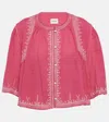 MARANT ETOILE PERKINS EMBROIDERED COTTON CROP TOP