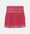 Isabel Marant Étoile Picadilia Smocked Cotton Miniskirt In Raspberry