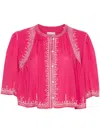 Isabel Marant Étoile Perkins Embroidered-detailing Blouse In Pink