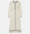Isabel Marant Étoile Pippa Embroidered Cotton Midi Dress In Ecru