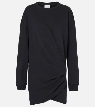 Marant Etoile Pipper Cotton Jersey Sweatshirt Dress In Black