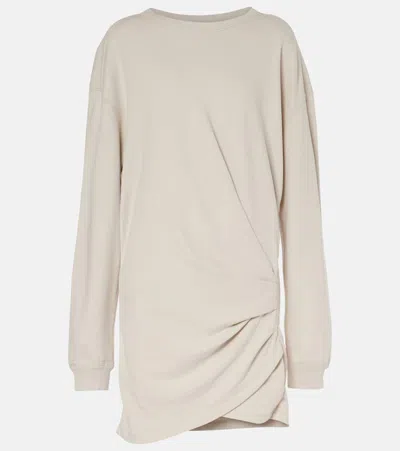 Marant Etoile Pipper Draped Cotton Jersey Minidress In Beige