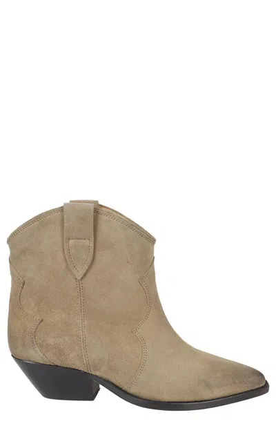 Marant Etoile Pointed-toe Ankle Boots In Beige