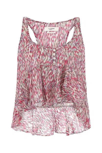 Isabel Marant Étoile Isabel Marant Etoile Woman Printed Crepe Slimea Top In Multicolor