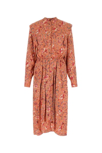 Marant Etoile Printed Viscose Blend Okleya Dress In 11pa