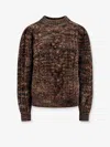 Isabel Marant Étoile Wool Blend Sweater With Braided Fabric In Brown