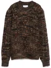 Isabel Marant Étoile Wool Blend Sweater With Braided Fabric In Brown