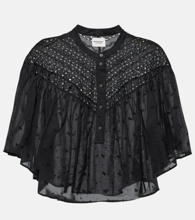 Marant Etoile Safi Asymmetric Lace Top In Black