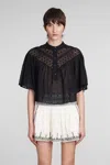 MARANT ETOILE SAFI BLOUSE IN BLACK COTTON